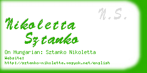 nikoletta sztanko business card